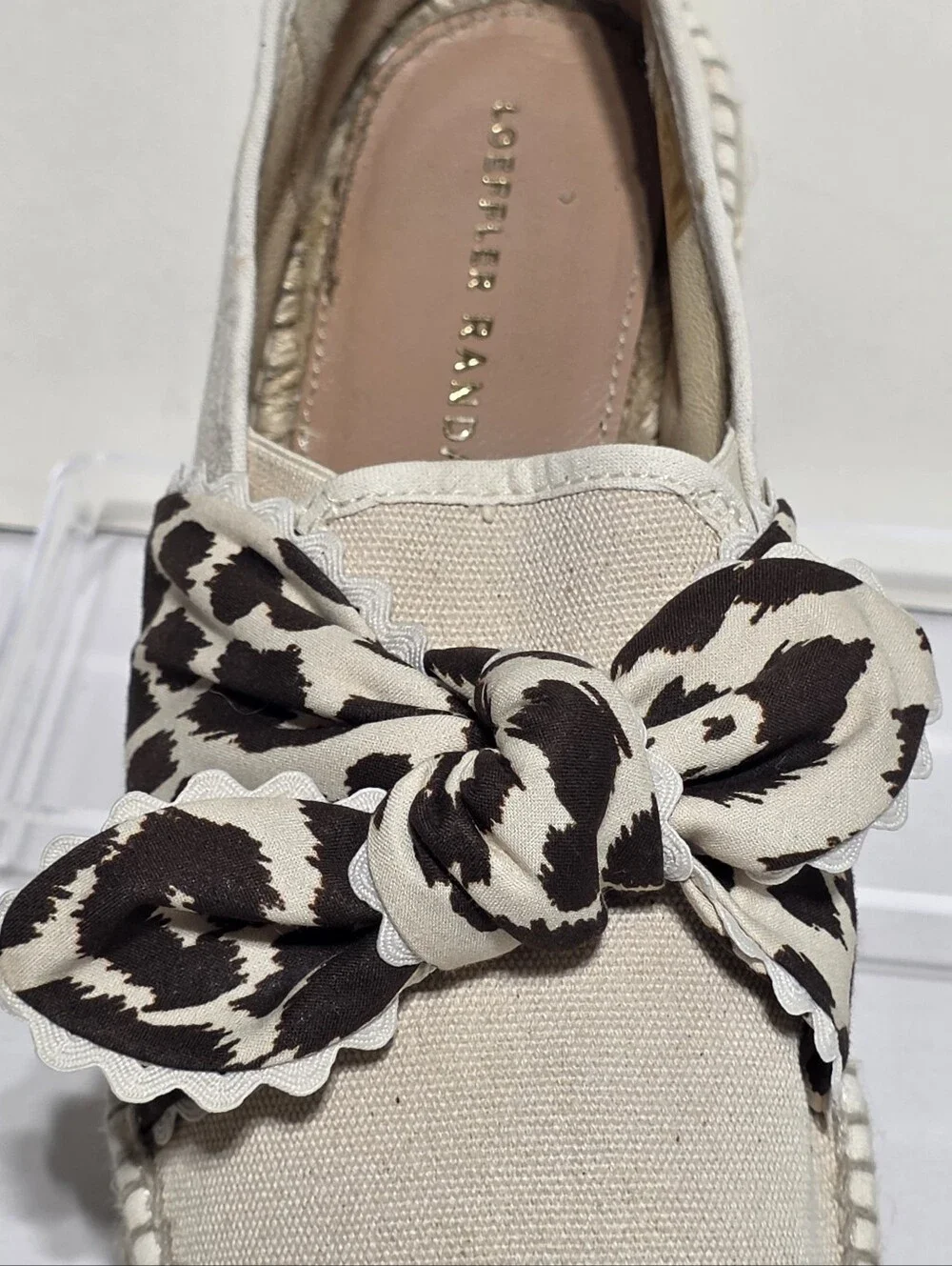 LOEFFLER RANDALL LEOPARD BOW DETAIL ESPADRILLES SZ 36 (US 6)